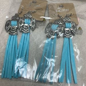 Turquoise tassel earrings 😍